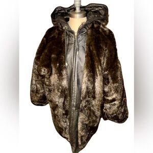 Vintage Reversible real Fur an Leather jacket Charles Klein Unisex